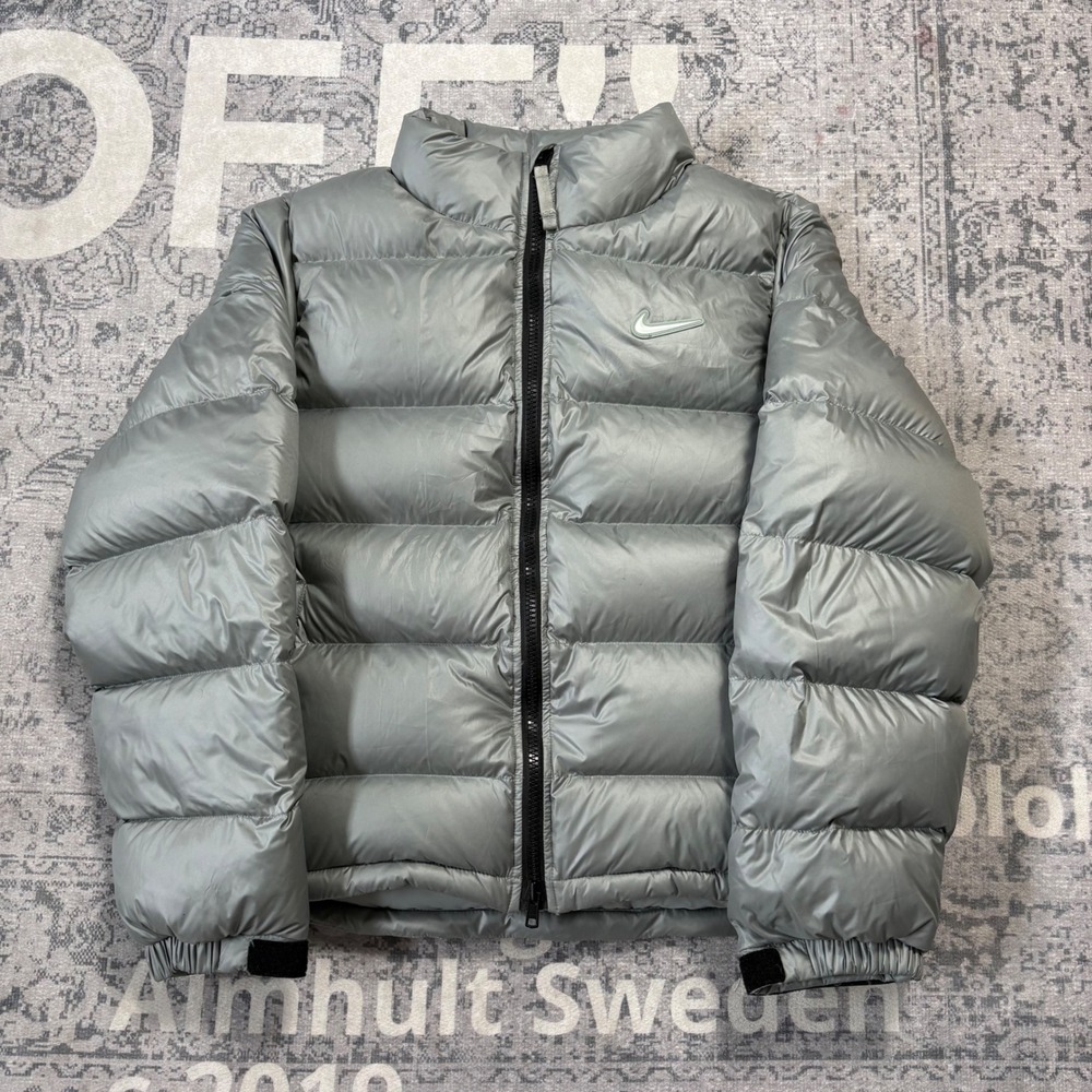 Nike NOCTA Puffer Jacket Mens Small Metallic Silver Grey Down Coat DA3997-010